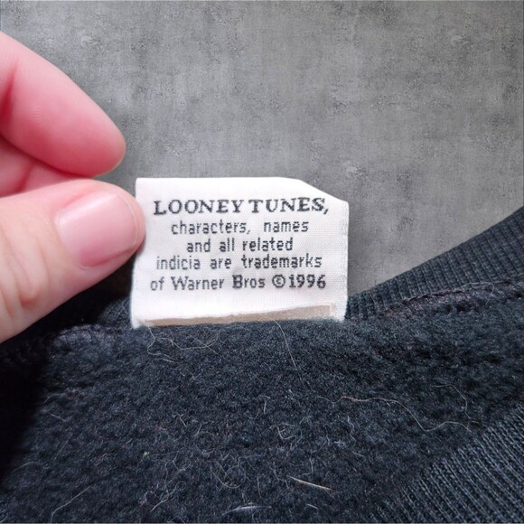 Vintage 1996 Looney Tunes Tweety & Sylvester Halloween Sweatshirt XL Unisex - Picture 8 of 12